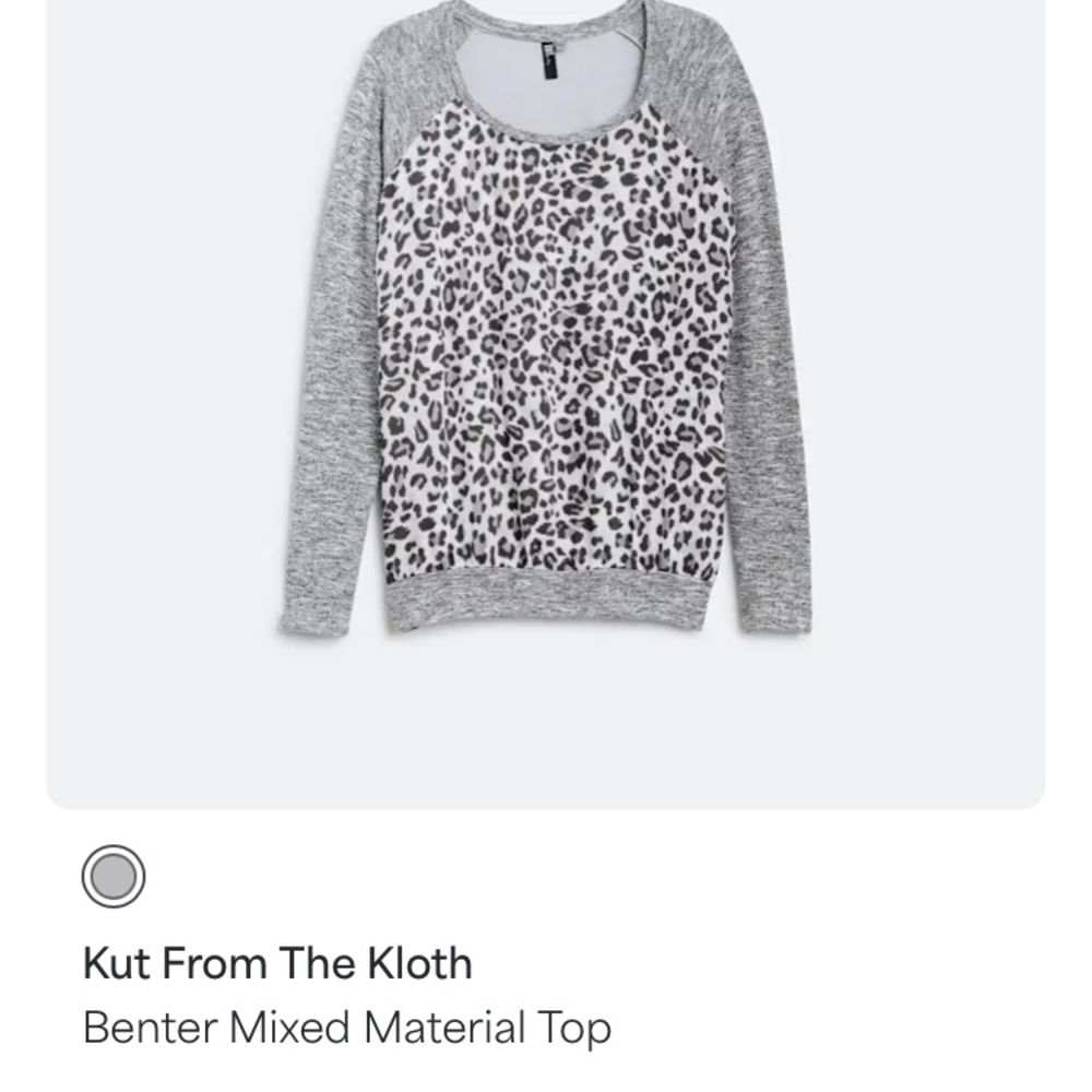 Kut from kloth long Sleeve Animal Print mixed material top